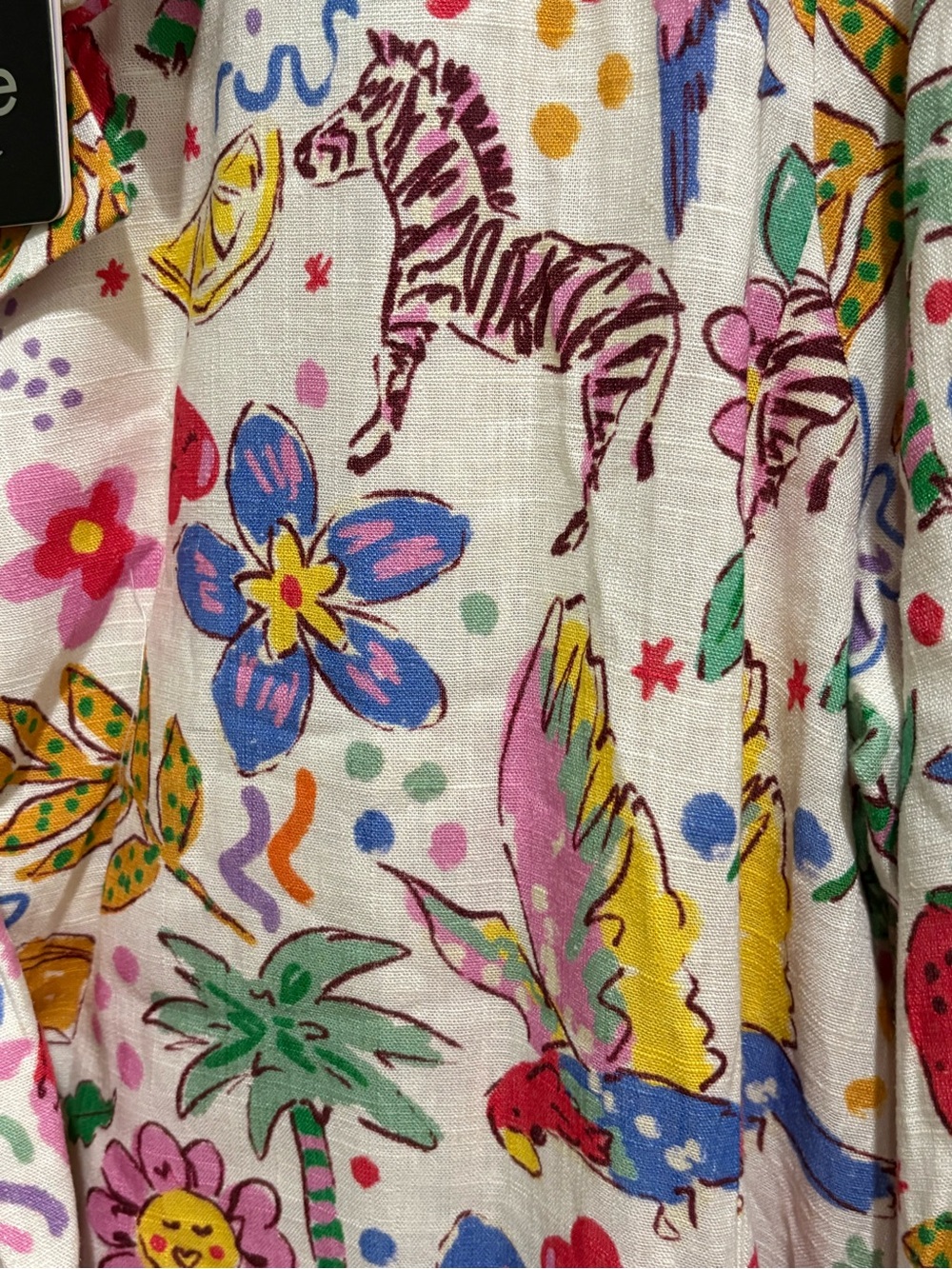 Fate Floral Multi-Color Linen Blend Jacket - White Base - Picture 7 of 9